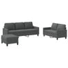 vidaXL Sofa Set with Cushions 2-Seater Sofa Couch 3 Piece Dark Grey Fabric