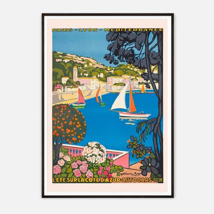 Galrie L'été Sur La Cote D'Azur - Vintage French Riviera Art Print by Roger Broders, Black Frame, 50 x 70cm (20 x 28inch)