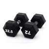 Smai The Yard - Rubber Hex Dumbbell 32.5kg (pair) -