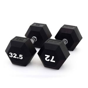 Smai The Yard - Rubber Hex Dumbbell 32.5kg (pair) -