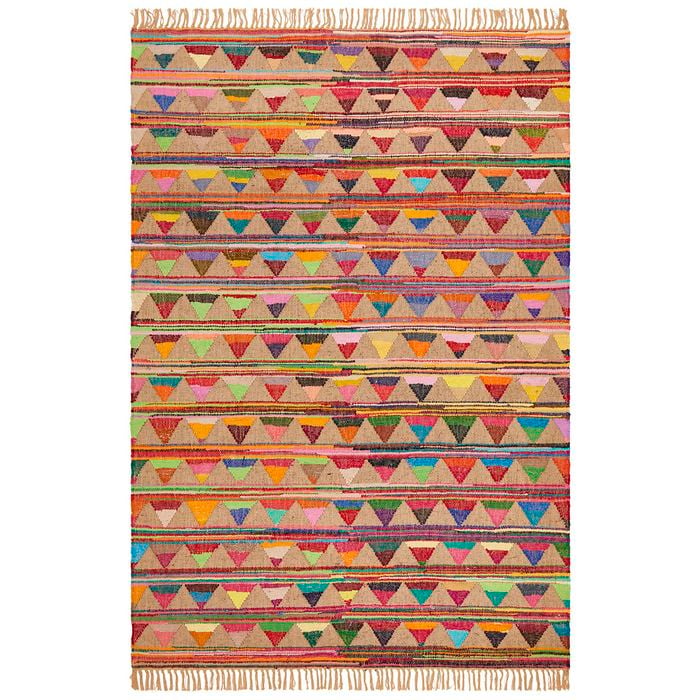 The Rug Connection Gallery Bunting Natural Jute 270x180cm - Large Boho Handwoven Jute Indoor Floor Rug