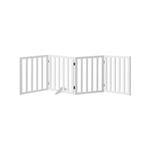 Alopet 4 Panels Wooden Pet Gate Dog Fence Safety Stair Barrier Security Door