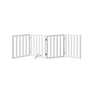 Alopet 4 Panels Wooden Pet Gate Dog Fence Safety Stair Barrier Security Door