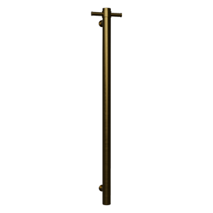 Hotwire 900mm Gold Single Vertical Round Slimline Heated Towel Rail