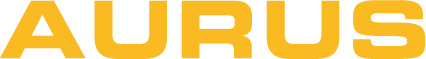 Aurus logo in yellow on rectangle form