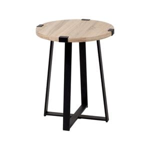 Criterion 450mm Oak Side Table with Black Frame