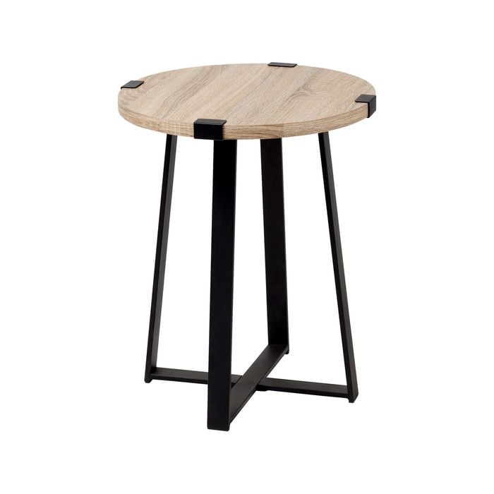 Criterion 450mm Oak Side Table with Black Frame