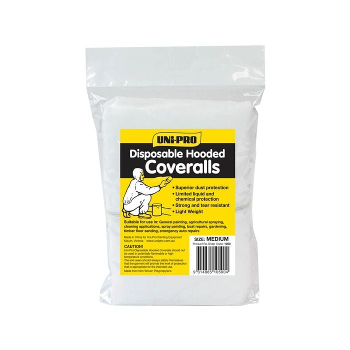 UNi-PRO Medium Disposable Hooded Coveralls - Medium