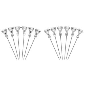 12pc Final Touch Reusable Diamond Cocktail Picks 21cm - Clear