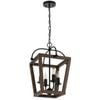 Telbix Lacota Modern Pendant Hanging Lamp Light Metal Wood Black Walnut Matte Wood Tones