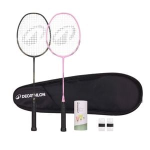 Decathlon - Adult Badminton Racket Br 190 Set Partner Black Pink - One Size