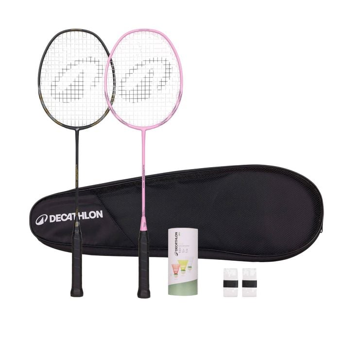 Decathlon - Adult Badminton Racket Br 190 Set Partner Black Pink - One Size
