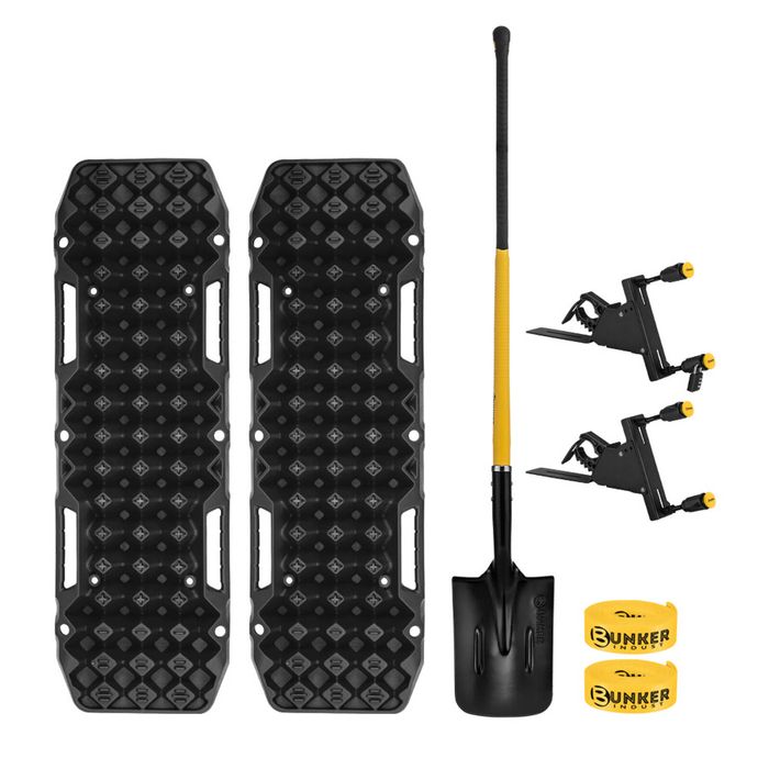 Bunker Indust Recovery Tracks Board Black + Square Shovel + Side Mounting Kit