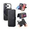 For iPhone 17 Pro Max (6.9") Detachable Wallet Case Flip Leather Magsafe Magnetic Cover (Black)