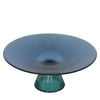 Belle Morello Footed Glass Bowl Round 33x1.5cm - Blue