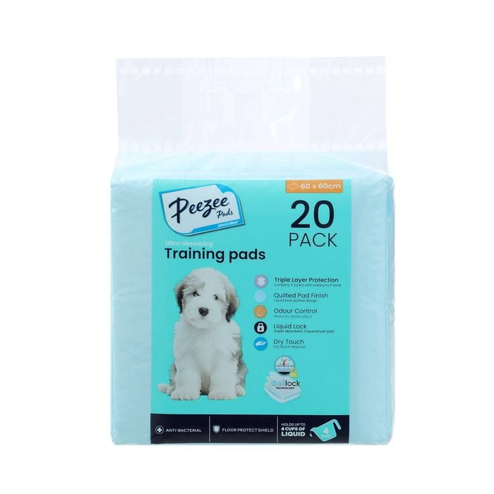 Paws & Claws 60 x 60cm Antibacterial Pet Training Pads - 20 Pack