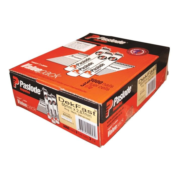 Paslode 65 x 2.87mm 34° Amor Galvanised Dekfast Ring Impulse Nail - 3000 Value Pack