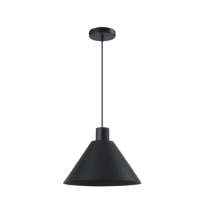 Telbix Kestra Modern Pendant Hanging Lamp Light Metal Black Textured
