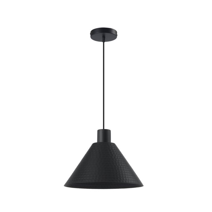 Telbix Kestra Modern Pendant Hanging Lamp Light Metal Black Textured