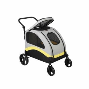 P&P Multicolored Foldable Pet Stroller With 4 Wheels And Breathable Mesh For Large Dogs