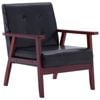 vidaXL Armchair Black Faux Leather Sofa Chair Home Couch Lounge Furniture