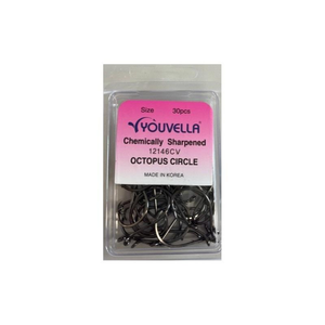 Youvella Octopus Circle Chemically Sharpened 30x Pack Fishing Hook 5/0