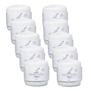 10pk Malli Super Strength 100% Cotton Crochet Knitting Yarn 3ply 50g White