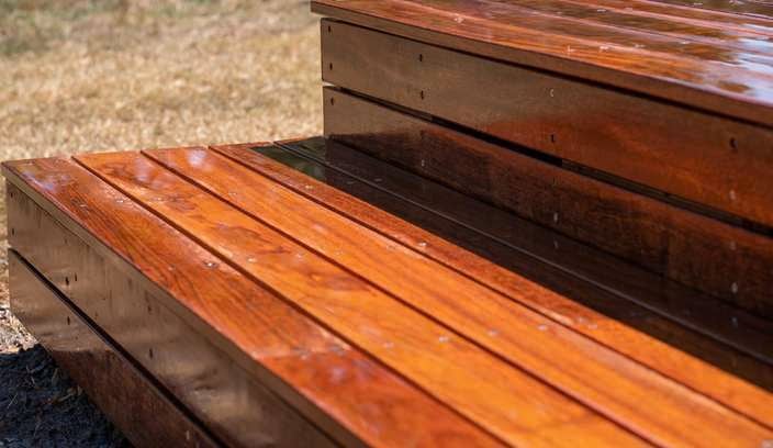 Wooden decking outside