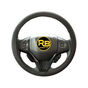 Razorback 4x4 Universal Neoprene Steering Wheel Cover - Black With Charcoal Stitching