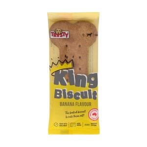 Trusty 1 Piece Banana Flavour King Biscuit Dog Treats