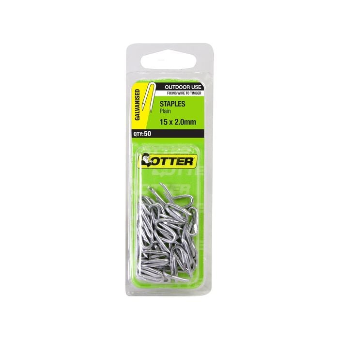 Otter 15 x 2.0mm Galvanised Nails Staples - 50 Pack