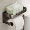 Bathroom Caddy Shelf Organizer Rack Storage Toilet Paper Holder Wall Mounted,Tissue Holder for Bathroom, Self Adhesive-Grey