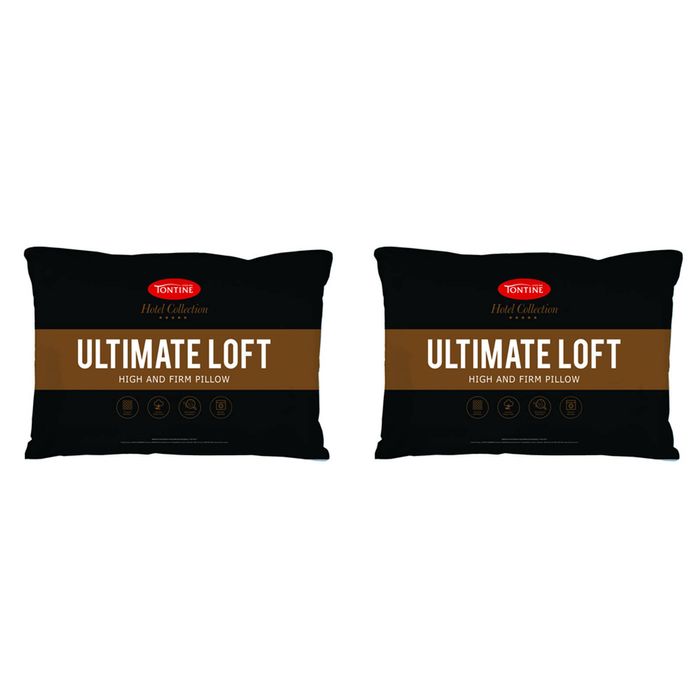 2x Tontine Hotel Collection Ultimate Loft Sleeping Pillow High & Firm