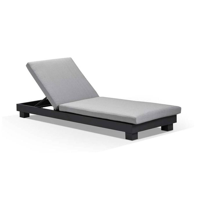 Santorini Outdoor Aluminium Sun Lounge In Charcoal