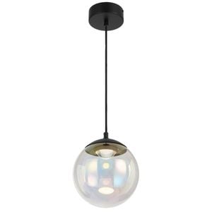Telbix Aurora Modern Pendant Hanging Lamp Light Metal Glass Black Gloss Matte