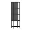 Stacked 4-Tier Steel Frame Glass Display Cabinet Black