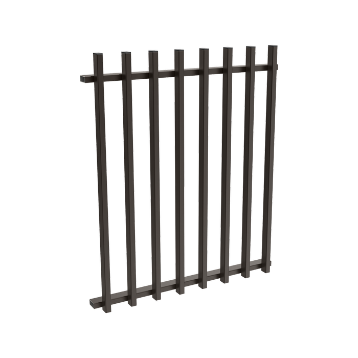 ProtectorAl 0350 - 0900mm x 1050mm Black Aluminium Batten Balustrade Panel - Black 350-900mm
