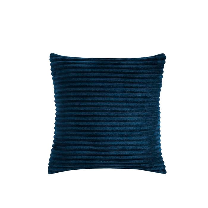 Dreamaker Embossed Teddy Fleece Cushion Navy 45x45cm