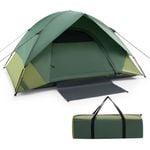 Costway 2-Person Portable Camping Hiking Tent Easy to Install Tent Green