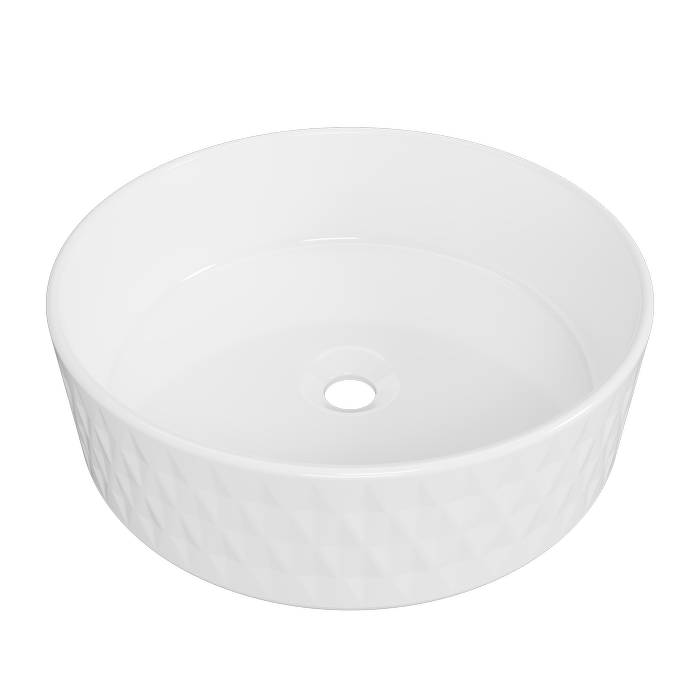 New England Joinery 360mm White Gloss Diamond Basin
