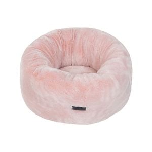 Baxter Bone Pink Faux Fur Plush Donut Pet Bed - Large