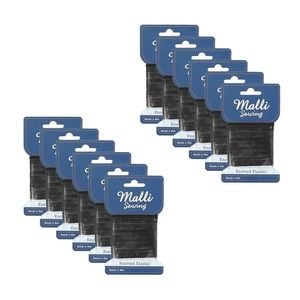12pk Malli Sewing Soft Elastic Band Flexible Diy Sewing Cord 6mm X 4m Assorted
