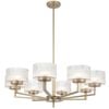 Telbix Moreno Modern Pendant Hanging Lamp Light Metal Glass Antique Silver Satin