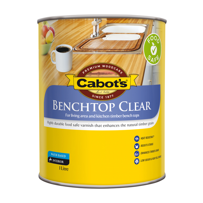 Cabot's 1L Satin Clear Benchtop Timber Finish