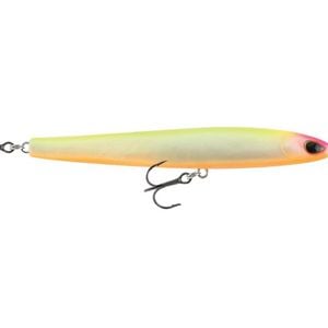100mm Storm SX-Soft Pen Sinking Fishing Lure - Pearl/Pink Head/Chartreuse - 16gm Soft Bait Lure