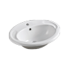 Everhard White EI Trade Oval Drop In Basin With 1 Tap Hole