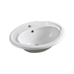 Everhard White EI Trade Oval Drop In Basin With 1 Tap Hole