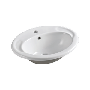 Everhard White EI Trade Oval Drop In Basin With 1 Tap Hole