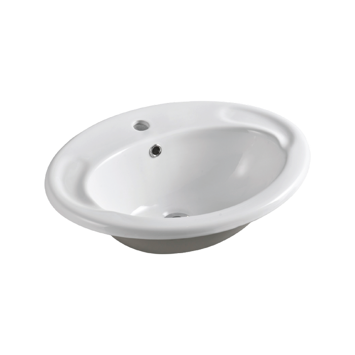 Everhard White EI Trade Oval Drop In Basin With 1 Tap Hole