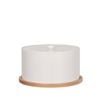 Davis & Waddell Daylesford Cake Tin With Wooden Board Cream 28x28x16cm